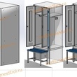 Шкаф гардеробный двухсекционный 2 двери (с нишей для скамьи) 1850*500*600 S-0,8мм - uralbiznesstroi.ru – Красноярск
