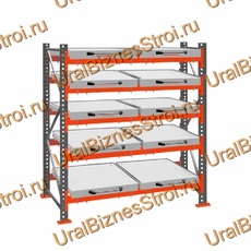 Стеллаж с выкатными платформами  2500*1800*1050 5 яруса 10 платформ - uralbiznesstroi.ru – Красноярск