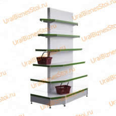 Стеллаж островной с торцевыми полками 2350*400*900 6 полок - uralbiznesstroi.ru – Красноярск