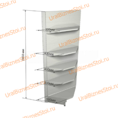Торговый угловой стеллаж 2350*500*900 5 полок - uralbiznesstroi.ru – Красноярск