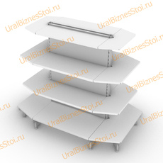 Стеллаж островной с торцевыми полками 2350*500*600 4 полки - uralbiznesstroi.ru – Красноярск