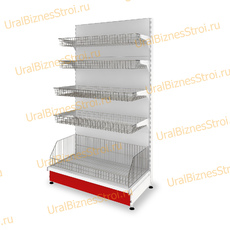 Торговый стеллаж с корзиной 1950*500*600 - uralbiznesstroi.ru – Красноярск