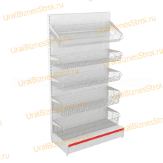 Торговый стеллаж с корзиной 1950*400*1000 - uralbiznesstroi.ru – Красноярск