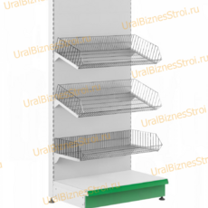 Торговый стеллаж с корзиной 1450*400*600 - uralbiznesstroi.ru – Красноярск