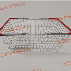 Корзина покупательская, цинк хроматированный (20л) 2 ручки, ПВХ,  цвет-красный - uralbiznesstroi.ru – Красноярск