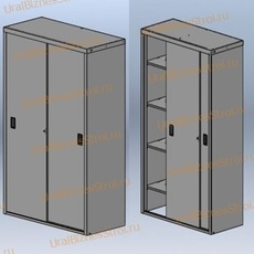 Шкаф архивный купе 2000*1500*450 двухсекционный 2 раздвижные двери - uralbiznesstroi.ru – Красноярск