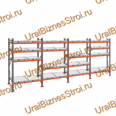Стеллаж с выкатными платформами  2500*7200*1050 4 яруса 32 платформы - uralbiznesstroi.ru – Красноярск