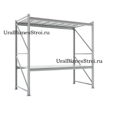 Грузовой стеллаж 2040*1000*2500 2 яруса навесных с настилом (оцинк.) - uralbiznesstroi.ru – Красноярск