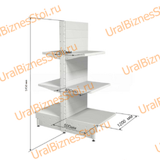 Торговый островной стеллаж 1450*500*1200 3 полки - uralbiznesstroi.ru – Красноярск