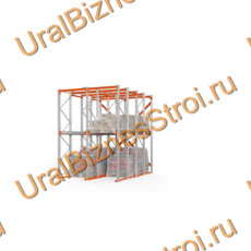 Стеллаж набивной паллетный (4000х3060х5000 мм), 2 линии, 2 яруса - uralbiznesstroi.ru – Красноярск