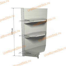 Торговый угловой стеллаж 1450*500*900 3 полки - uralbiznesstroi.ru – Красноярск