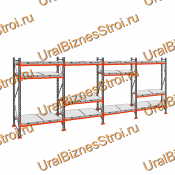 Стеллаж с выкатными платформами  2000*7200*1050 3 яруса 24 платформы - uralbiznesstroi.ru – Красноярск