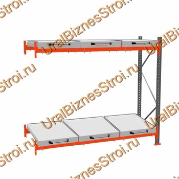 Стеллаж с выкатными платформами дополнительная секция 3000*2700*1050 2 яруса 6 платформ - uralbiznesstroi.ru – Красноярск