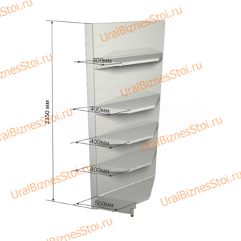 Торговый угловой стеллаж 2350*500*900 5 полок - uralbiznesstroi.ru – Красноярск