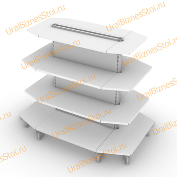Стеллаж островной с торцевыми полками 2350*300*1200 4 полки - uralbiznesstroi.ru – Красноярск