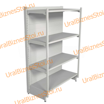 Торговый пристенный стеллаж с передней стойкой 1450*400*1000 4 полки - uralbiznesstroi.ru – Красноярск