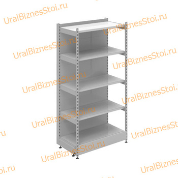 Торговый пристенный стеллаж с передней стойкой 1950*400*1000 5 полок - uralbiznesstroi.ru – Красноярск