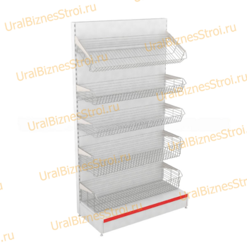 Торговый стеллаж с корзиной 1950*400*1000 - uralbiznesstroi.ru – Красноярск