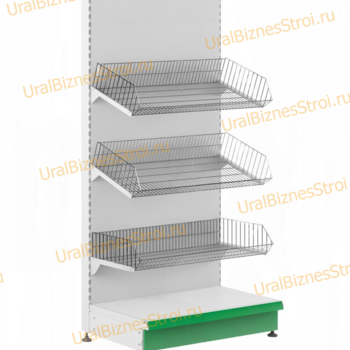 Торговый стеллаж с корзиной 1450*400*1200 - uralbiznesstroi.ru – Красноярск