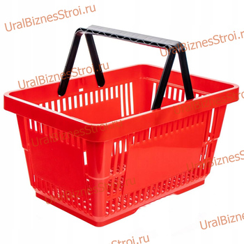 Корзина-пластик (20л) с 2-я ручк, цвет-красный - uralbiznesstroi.ru – Красноярск
