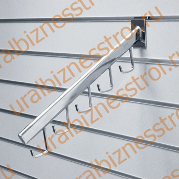 F 112 Кронштейн наклонный, с 5-ю крючками , 400 мм, хром - uralbiznesstroi.ru – Красноярск