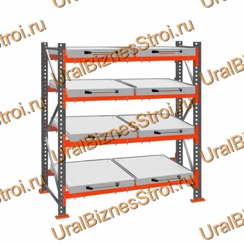 Стеллаж с выкатными платформами  3000*1800*1050 4 яруса 8 платформ - uralbiznesstroi.ru – Красноярск
