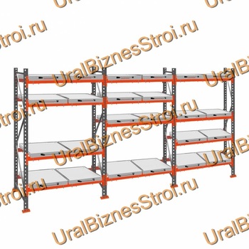 Стеллаж с выкатными платформами  3000*5400*1050 4 яруса 24 платформы - uralbiznesstroi.ru – Красноярск