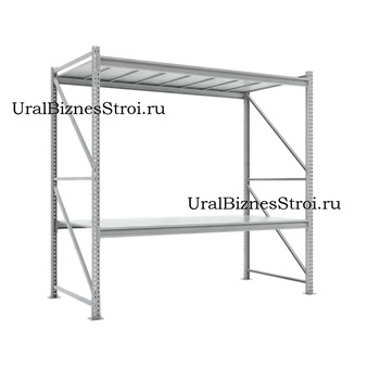 Грузовой стеллаж 2040*600*1500 2 яруса навесных с настилом (оцинк.) - uralbiznesstroi.ru – Красноярск