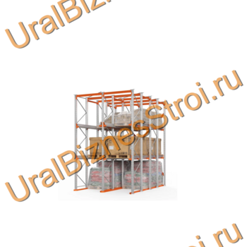 Стеллаж паллетный набивной (4500х3060х5000 мм), 2 линии, 3 яруса - uralbiznesstroi.ru – Красноярск